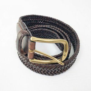 Men's Braided Leather Belt - Brown